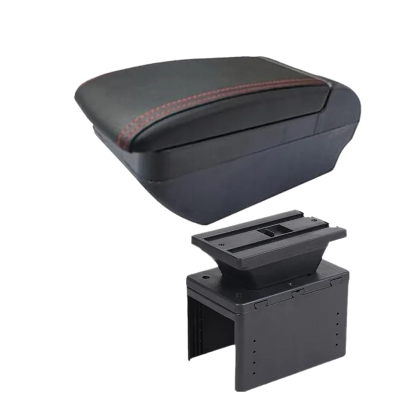 Umdjju F Black Red No Usb For Citroen For C3 Car Armrest Box Center Storage Interior Retrofit Accessories Car Centre Console Armrest Box(F Black Red No Usb)