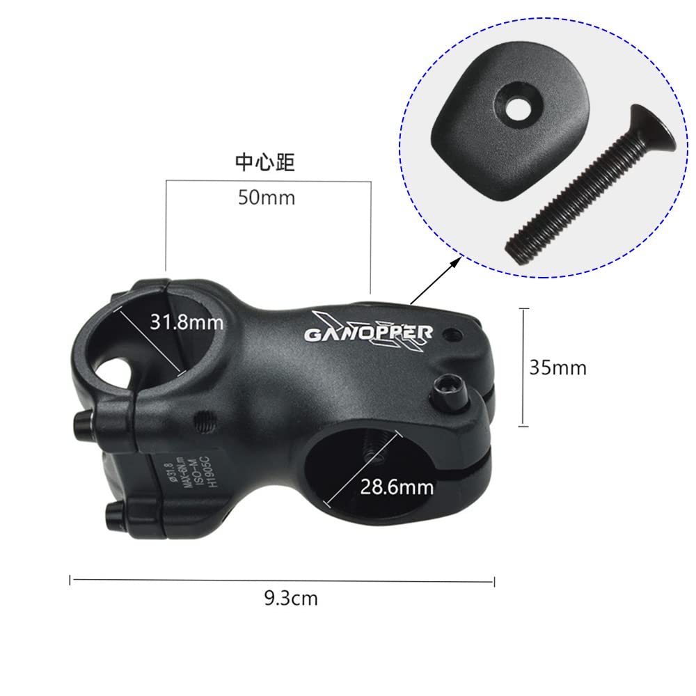 Attacco Manubrio Mtb 0 grado Mtb. Bicycle Stem 31.8 * 50mm Mountain Track Road Bike Bike Manubrio Stelo Rise Up Bar Stelo di morsetto con auricolare Spacer Bullone Attacco Manubrio Bici Da Corsa