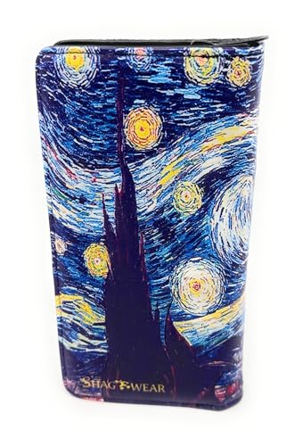 Shag Wear Cat Van Gogh Large Animal Wallet for Women and Teen Girls Vegan Faux Leather 7" Black4