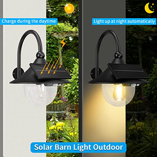 Aqonsie Solar Barn Lights With Multiple Lighting Modes & Motion Sensing, Wall Mount Rustic Vintage Solar Shed Light Outdoor, Waterproof Outdoor Solar Wall Light For Barn, Shed, Chicken Coop, Patio #TOP4