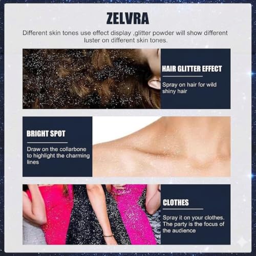 Image of Shiny Glitter Spray for Face Body Hair | Long Lasting Fine Shimmer Spray | Lightweight Quick Dry Sparkle Mist for Makeup Party Wedding Festival Photoshoot | Radiant Glow Finish | 60ml