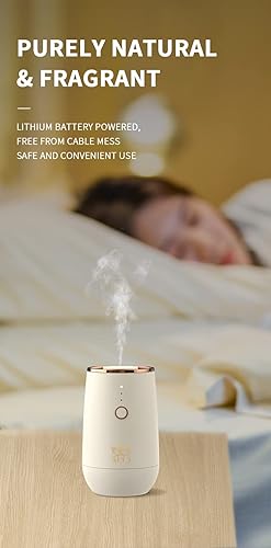 Miniatura 2 de Difusor de aromaterapia de aceites esenciales con 9 luces ambientales, funciona con pilas, nebulizador inalámbrico para automóviles para aceites