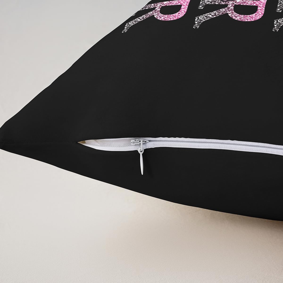 Feelyou Cheer Bow Throw Pillow Covers 1 Pcs Cheerleading Cushion Case Funny Sport Decor Pillowcase Pink Indoor Outdoor Super Soft 24 x 24-Inch