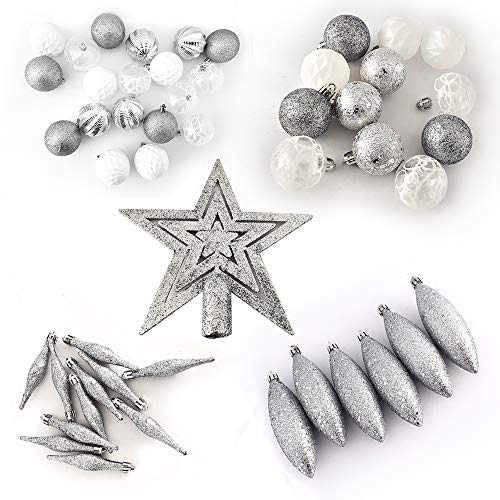 Schone Products (UK) Bolas de Navidad – Paquete económico de 50 – Decoración de árbol deslumbrante – El espíritu de la Navidad