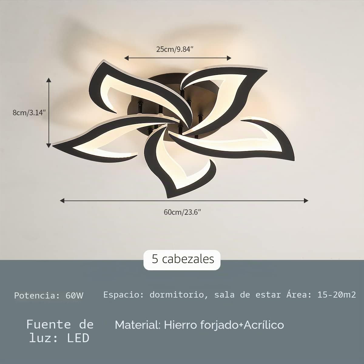 Arcadia Plafon Led Techo Moderno con Luz Cálida y Fría Regulable con Mando a Distancia y App - Lampara Dormitorio Salón Cocina Habitación Infantil Sala de Estar - 4000LM 48W 60cm - Modelo Atena