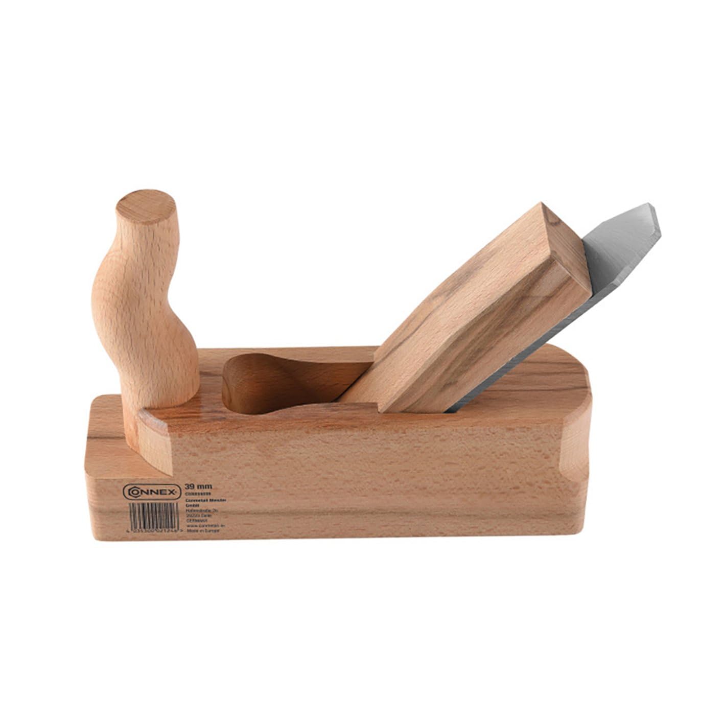Pialla Manuale per Legno in Faggio, Strumento da Falegname per Lavorazione del Legno con Lama in Acciaio, Alta Precisione e Facile da Usare, 39 mm.