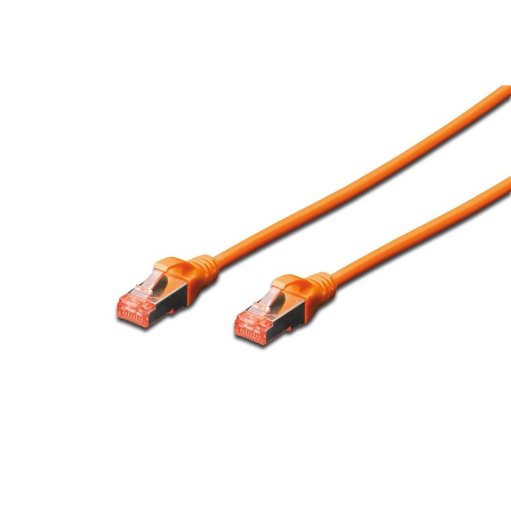 DIGITUS LAN Kabel Cat 6 – 1 m – S/FTP Geschirmt – 1 Gbit/s – 250 MHz – PoE++ – AWG 27/7 – LSZH – RJ45 Netzwerkkabel – Patchkabel – Kompatibel zu Cat6A und Cat7 – Orange