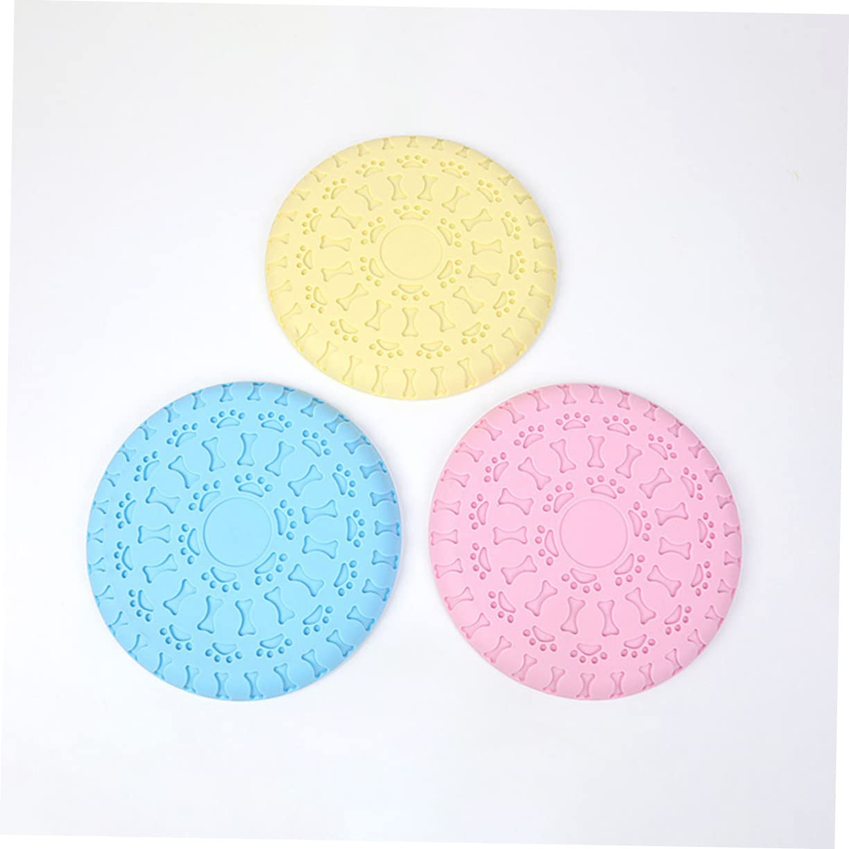 Abaodam Disque Volant TPR pour Chien Jouet Souple pour Chiot 3 Pièces Entraînement et Jeu Interactif
