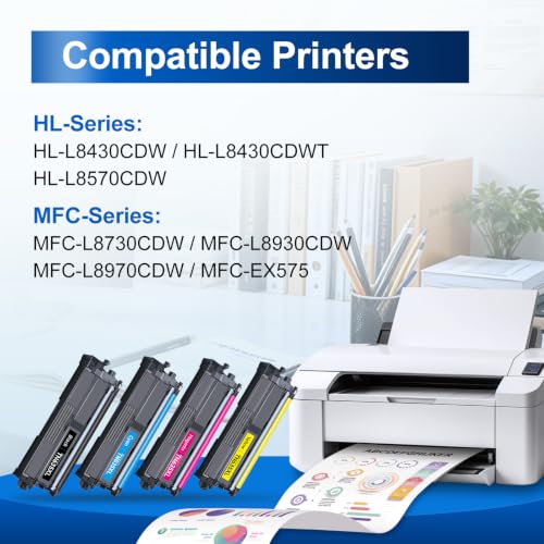 Image of InkNI TN635XL MFC-L8930CDW Toner Compatible for Brother TN635XL TN635 XL TN-635XL Toner Cartridges Work for MFC-L8730CDW HL-L8430CDW HL-L8430CDWT HL-L8570CDW MFC-L8970CDW MFC-EX575 Printer Ink 4 Pack