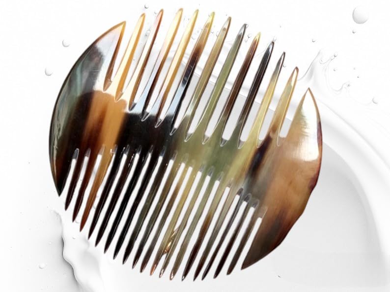 Image of SOFIYA CRAFT Handcrafted Buffalo Horn Comb with Fish Design - Natural, Anti-Static Hair Comb, Unique Gift for Her, Wedding or Mother's Day Gift