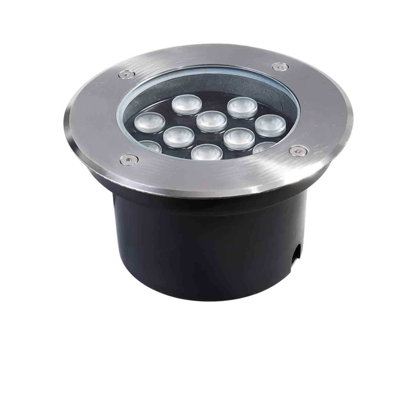 THEGA Outdoor LED Underground Light - Round Recessed LED Garden Light, Outdoor Recessed Spotlight, IP66 Waterproof AC24V Low In-Ground Lamp, Garden Landscape Lighting(Purple,18W)