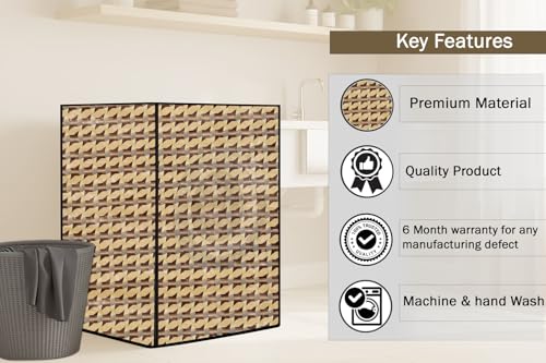 Image of Stylista Washing Machine Cover Compatible for Bosch 6 kg 5 Star Inverter Fully Automatic Front Loading Washing Machine WLJ2016WIN Symmetric Pattern Beige