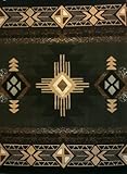 South West Native American Area Rug Design C318 Sage Green (5 Feet X 7 Feet)