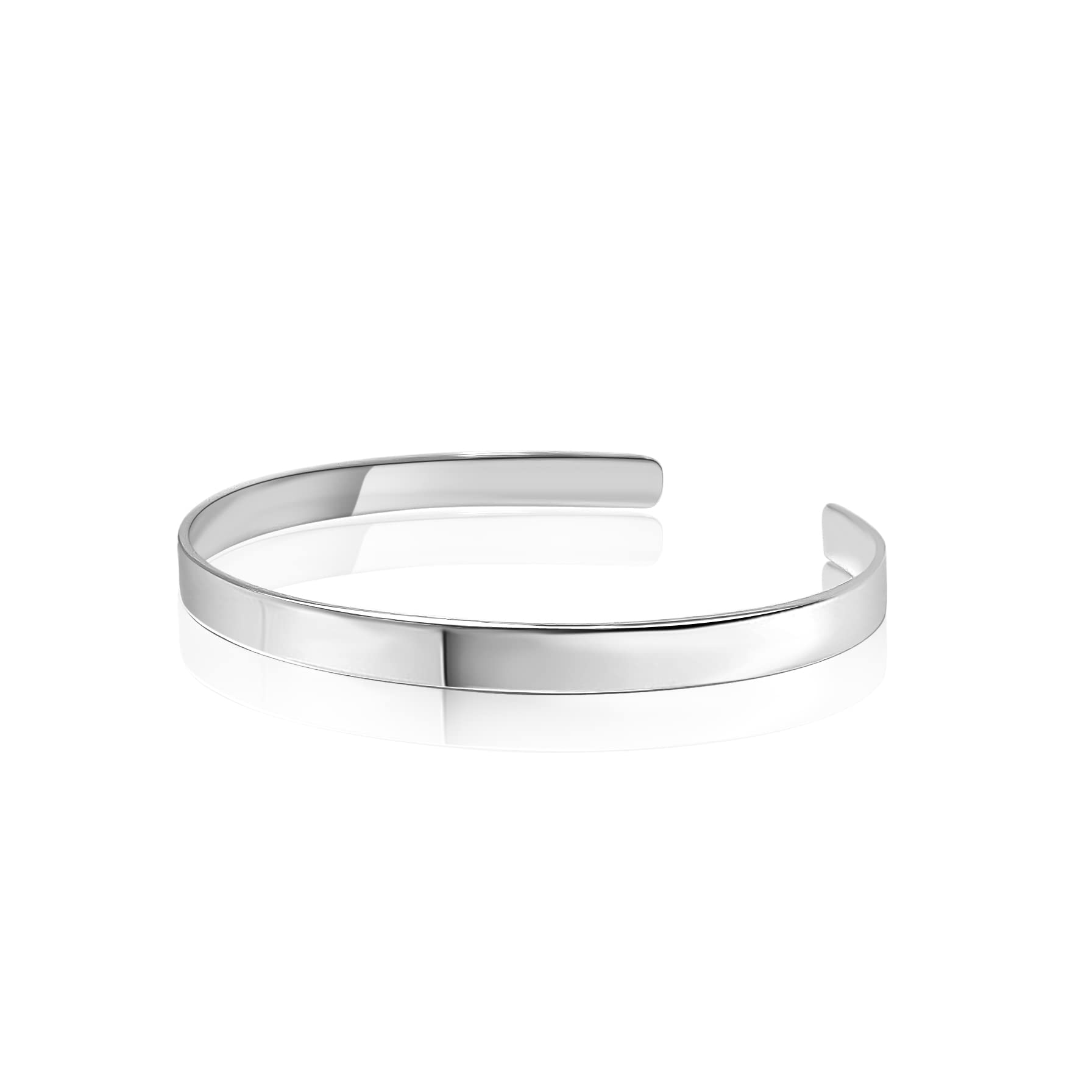 Mary & Jules offener Armreif Silber, Durchmesser ca. 6,2 cm, Breite 5 mm, breites silbernes Echtschmuck Armband, Armspange aus recyceltem Silber
