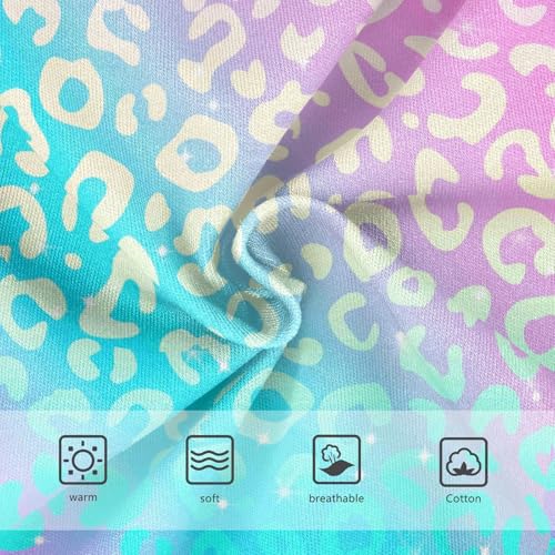 Wusikd Rainbow Shiny Leopard Girls' Underwear Cotton Cheetah Girls Briefs Soft Toddler Underwear 5T3