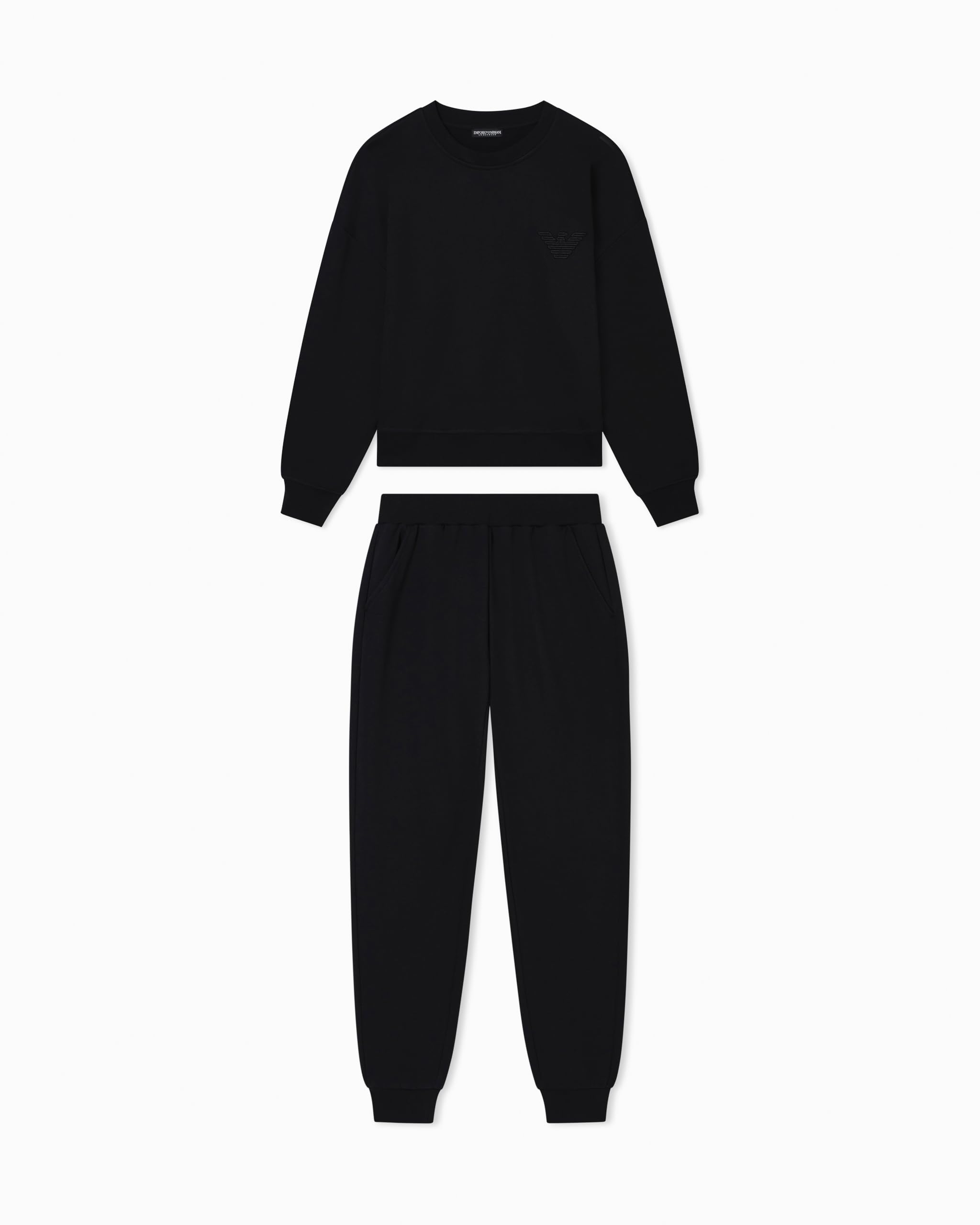 Emporio Armani WOMAN'S ICONIC TERRY TRACKSUIT SET BLACK M