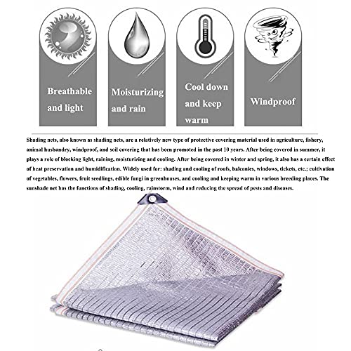 Voile solaire réfléchissant en aluminium blanc haute protection pour jardin de 2x7m