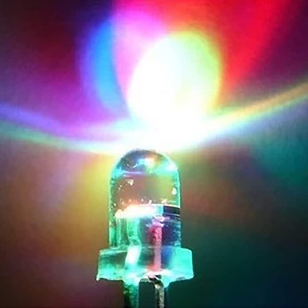 100 pezzi 5 mm RGB Multicolor lampeggiante rapido cambio di colori Diodi LED dinamici luci lampeggianti rotondi DC luminose lampadine componenti elettronici, diodi luminosi tremolanti