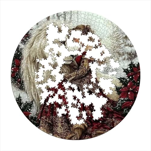 Puzzle de 1000 piezas redondo de león blanco para decoración 4