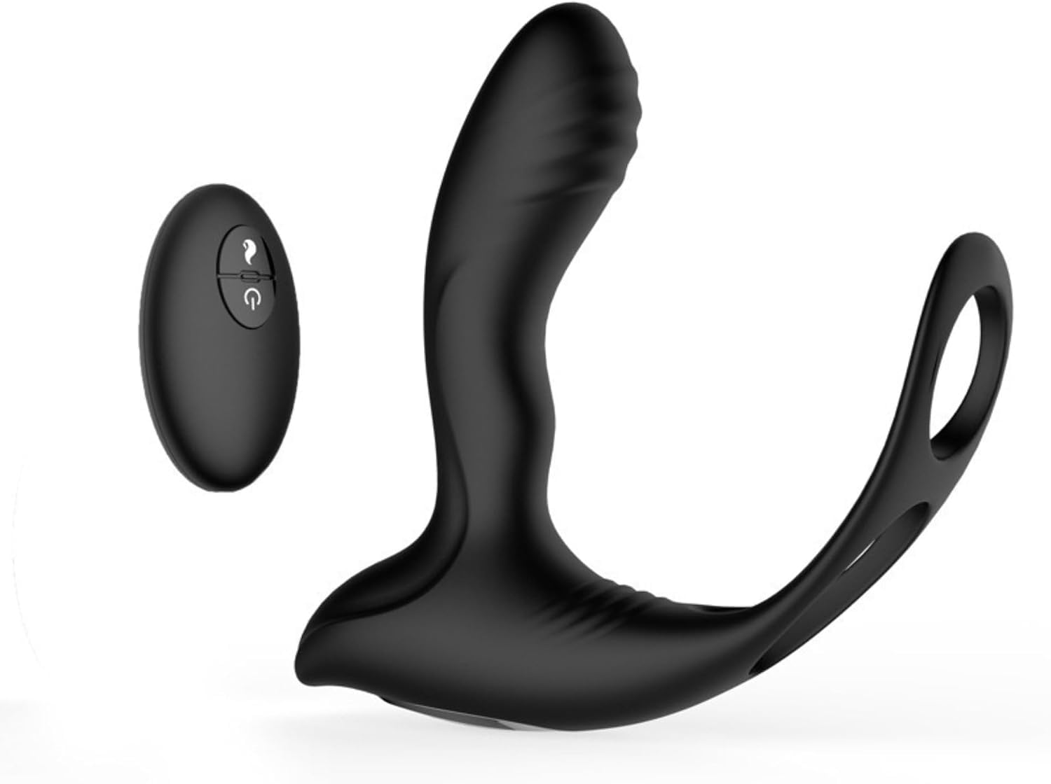 Massaggiatore in silicone, 10 modalità di vibrazione, massaggiatore prostatico, massaggiatore per il punto G, nero