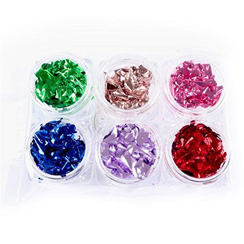 LYDBM Gold Silber rot Bunte Nail artfolie Papier unregelmäßige Aluminium Nagel Aufkleber maniküre Glitter Gel polnische… – Bild 7