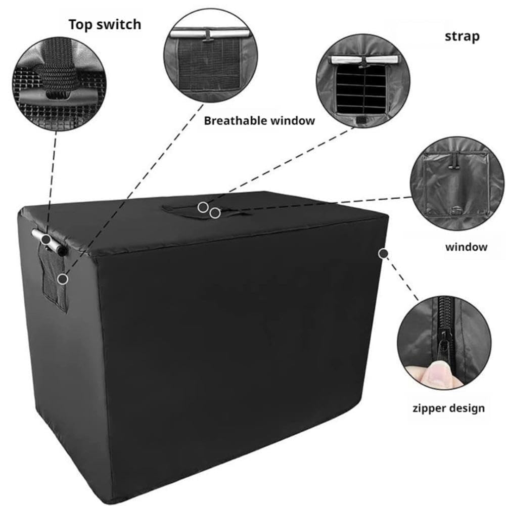 Housse de cage pour chien Oxford coupe-vent avec fenêtre respirante pour chien, convient aux caisses, à la plupart des fils