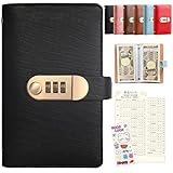 GOKEI 貯金箱 お金仕分け 貯金手帳 お札100枚収納 貯金カード付き 貯金ファイル バインダー お札 子供の貯金 貯札帳 ヴィンテージ ブラック