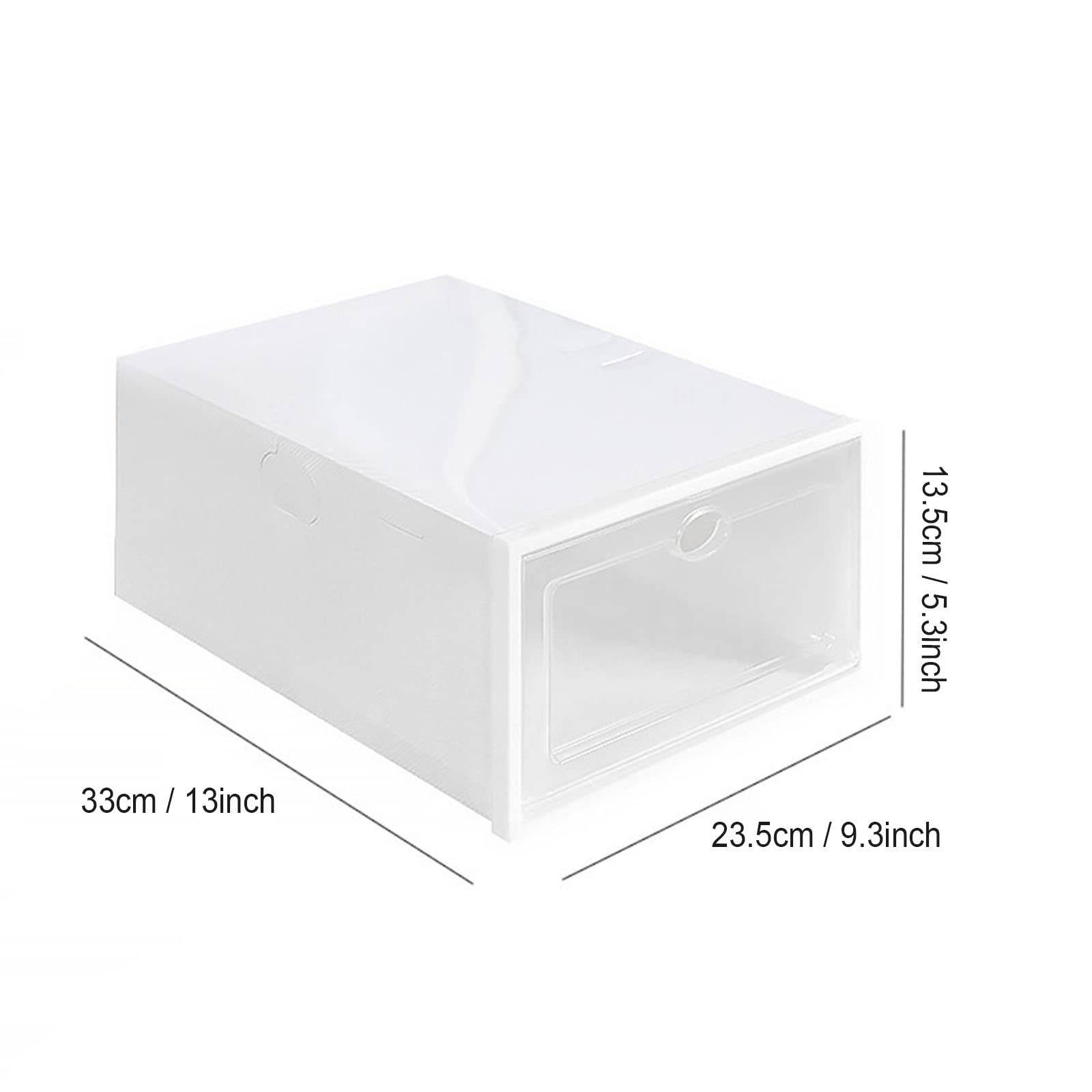 Paquete de 6 cajas de plástico apilables transparentes ventiladas y a prueba de polvo con puerta transparente para zapatos de hombre y mujer