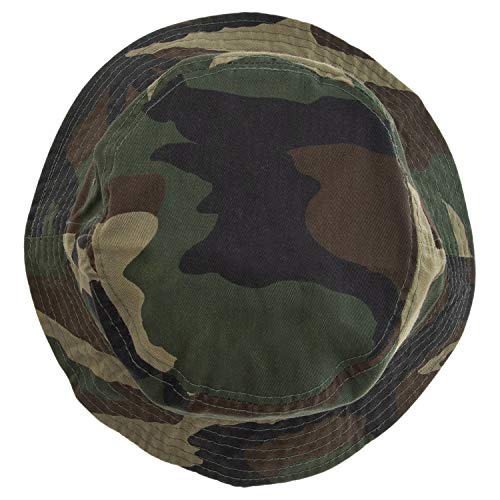 Bandana.com 65% Cotton 35% Polyester Bucket Hat For Men, Women, Kids - Woodland Camo - Single Piece - Small/Medium - Summer Cap Fishing Hat #TOP2