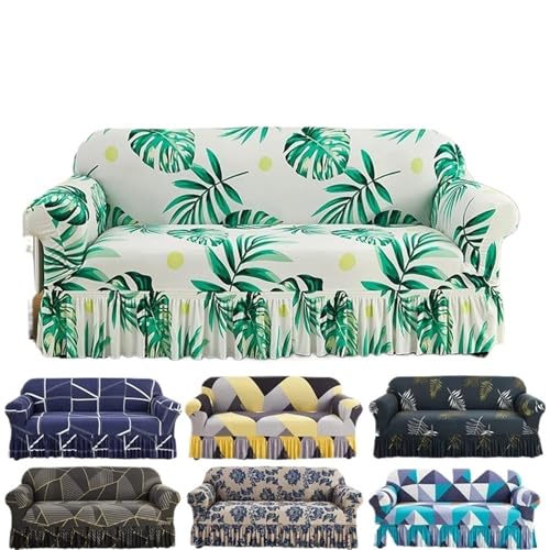 Housse de canapé extensible de qualité supérieure avec jupe plissée à fleurs - 3