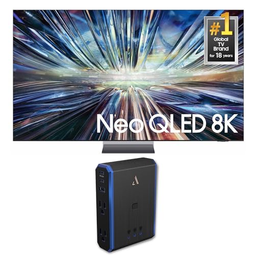 Image of Samsung QN75QN900DFXZA 75 Inch Class QN900D Neo QLED 8K Smart TV with an Austere 5S-PS4-US1 4-Outlet Power with Omniport USB (2024)