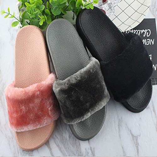 Par de chinelos sem cadarço confortáveis e fofos chinelos femininos chinelos de pelúcia confortáveis
