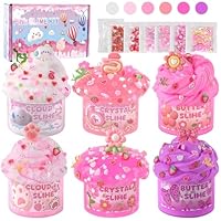 6 Pack Slimes, Pink Slime Kids, Cloud Slime kit for Girls Ages 8-12, Toys for Girls and Boys, for Kids Slime Set Party kit Goodie Bag Stuffers, 4 5 6 7 8 9 10 Year Old Girl Birthday Gift Cute Stuff