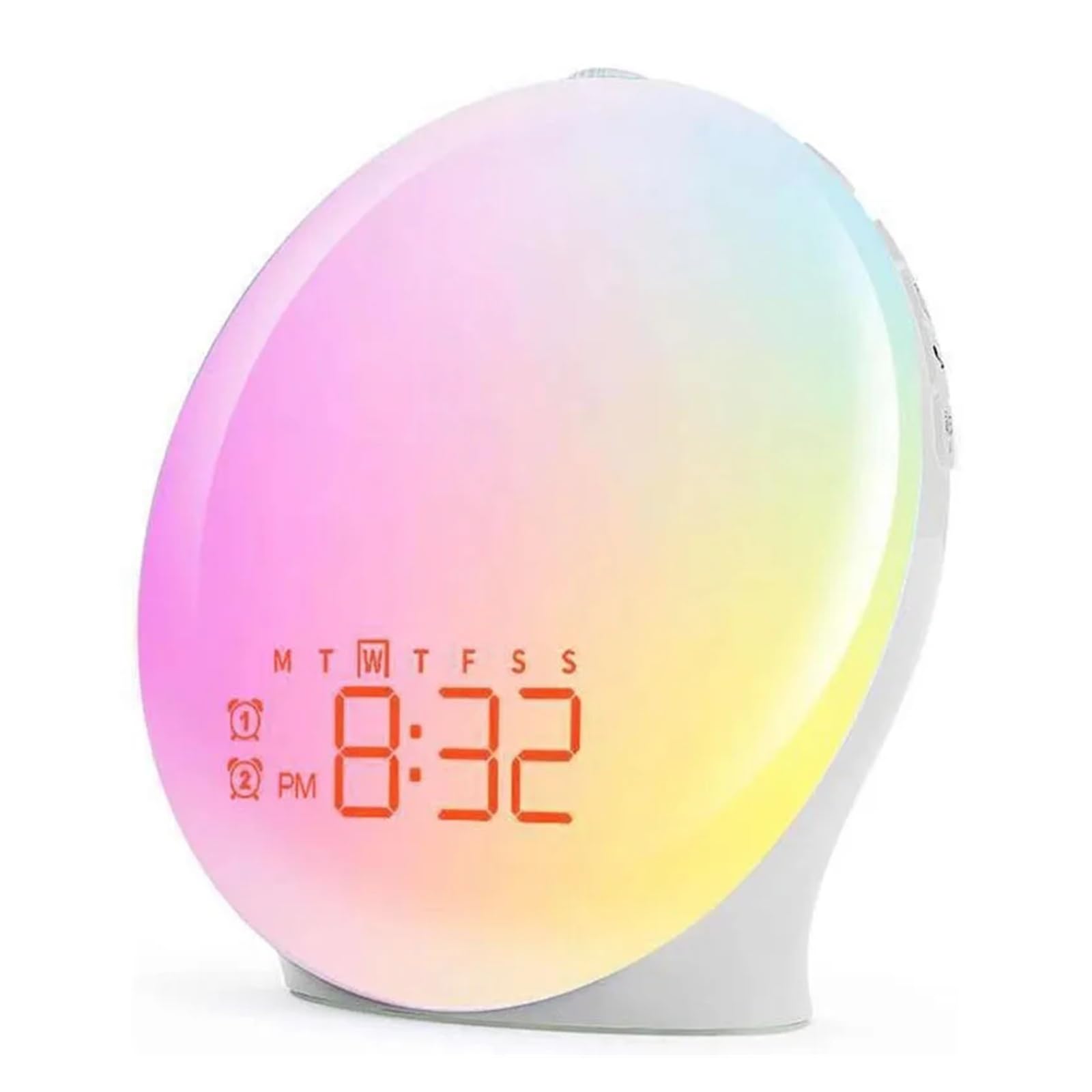 Lornetka Budzik Wake Up Light Sunrise z lampką nocną, radiem FM i naturalnymi dźwiękami, zegarem biurkowym dla osób śpiących głęboko, pomoc w zasypianiu w sypialni,do obserwacji ptaków