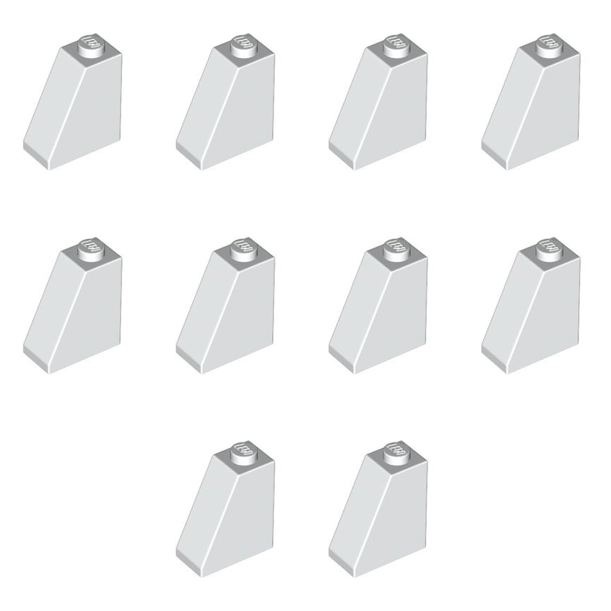 LEGO Slope 65 2 x 1 x 2, Part 60481 (White, 10, Bricks)