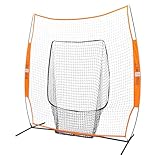 Bownet Big Mouth Replacement Net 7' x 7' - Orange Durable Practice Net - Fits Original 7x7 or Big Mouth - Perfect for Training, Baseball Field Drills, Practice Sessions, and Sports Training Use