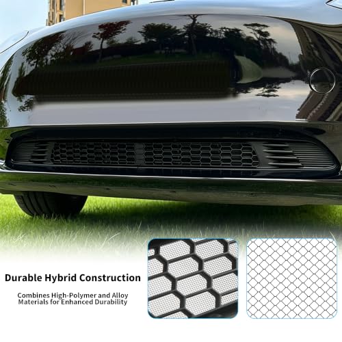 Image of Front Grill for Model 3 2017-2023 Mesh Grille Grid Inserts Air Inlet Vent Grille Cover Replacement With Screen Debris Guard /Leaf & Debris Protection Accessories