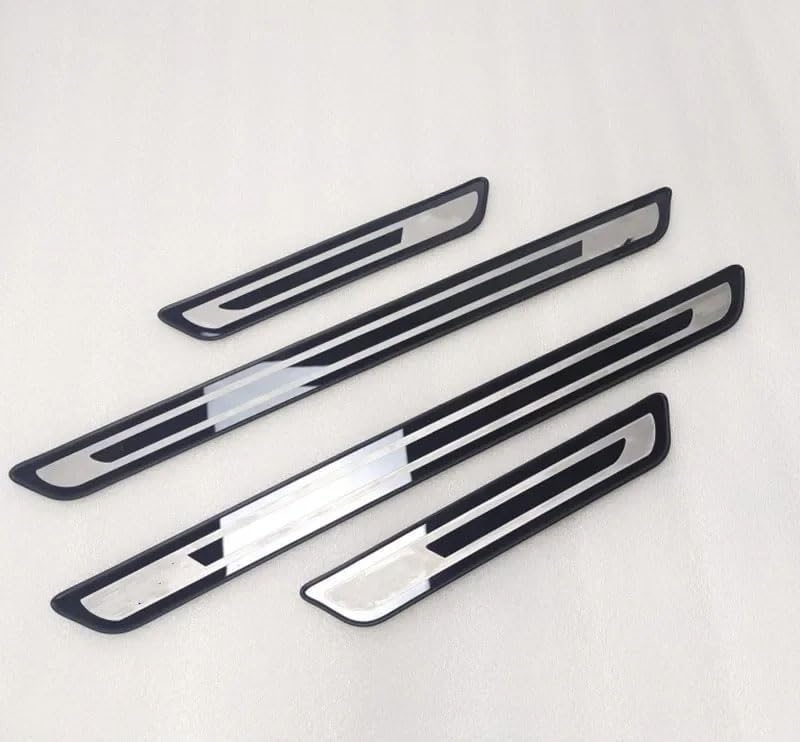 Car Door Sill Pedal Protectors Set for Toyota Vanguard NVA1 Noah x Innova Harrier, Auto Entry Guard Scuff Plates Trim Protection Sticker Threshold Cover Accessories,Bright silver