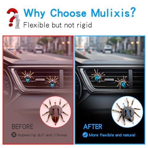 Image of 2 Pack Spiders Car Vent Clips Air Freshener Rhinestones Bling Aesthetic Car Vent Accessories Dash Blue Cool Goth Car Accessories
