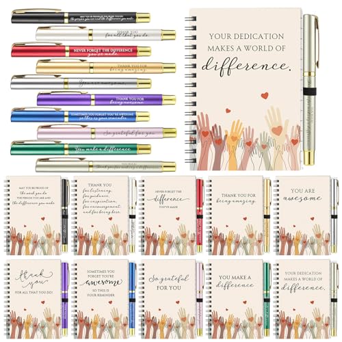 Carnet de remerciement de Noël pour employé en lot de 20 blocs-notes avec stylo de couleur