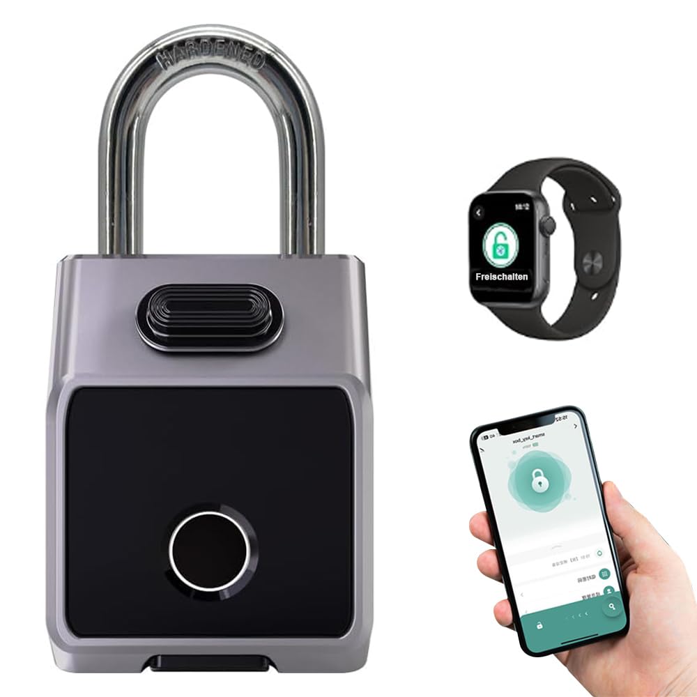 Candado inteligente con dígitos, aplicación Tuya, candado de huellas dactilares, sin llave, resistente a la intemperie, para gimnasio, oficina, casa, jardín, armario, etc