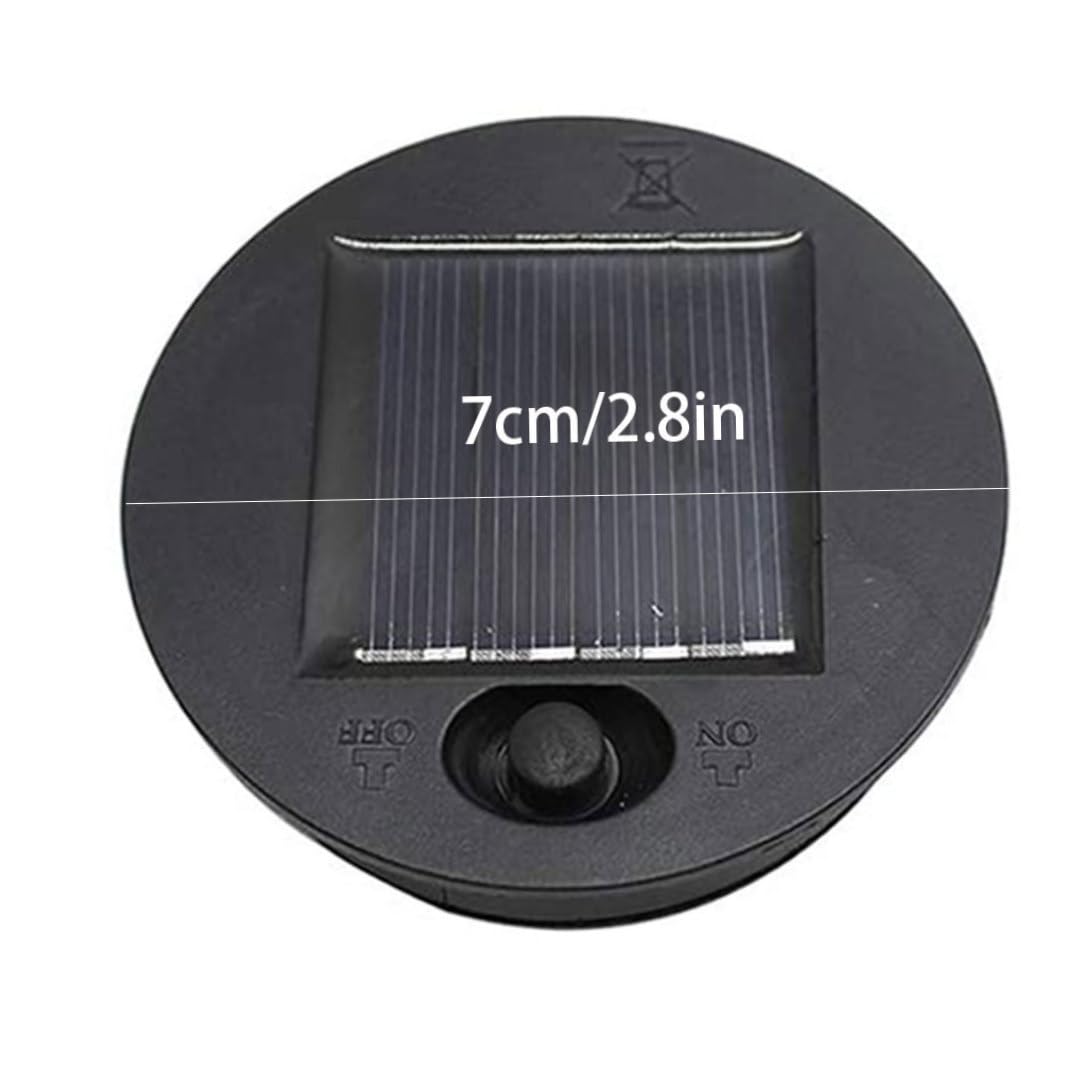 Vervevum Black Solar Lights Replacement Top Led Solar Panel Lid Lantern Bulb Replacement Part 7Cm 2Pcs, Light Panel