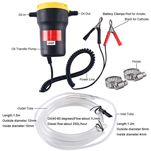 image for DasMarine 12V 60W Oil Change Pump Extractor, Oil/Diesel Fluid Pump Ext