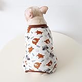 Fat Dog Pyjama, französische Bulldogge, vierbeiniger Schlafanzug, weiche Baumwolle, Mops-Overall, Einteiler, Kostüm für Katzen, Welpen, kleine und mittelgroße Hunde, Größe XL, Braun