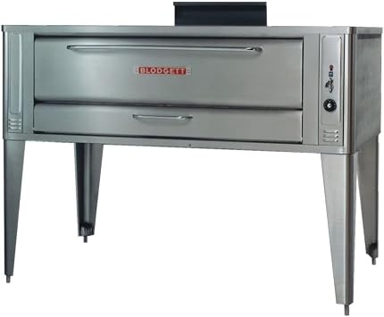 Large Gas Pizza Deck Oven - One Base Section With 32 Inch Black Legs, Stainless Steel Draft Diverter Or Draft Hood, And Crown Angle Trim -- 1 Each.