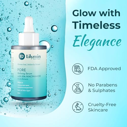 Image of Pore Refining Serum -10% Niacinamide With Rose & Water Lily Extract 30ML Clean - Natural & Organic, For Men & Women | Minimizes Pores, Evens Skin Tone, Oil Control, Brightens & Softens Skin