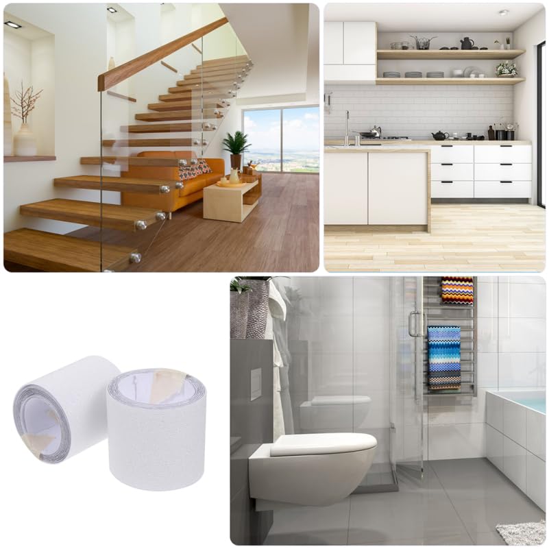 VOSAREA Transparent Anti-Slip Tape for Stairs 39.37X1.96 Inch Waterproof Traction Tape for Indoor Outdoor Steps Wooden Floors Ramps