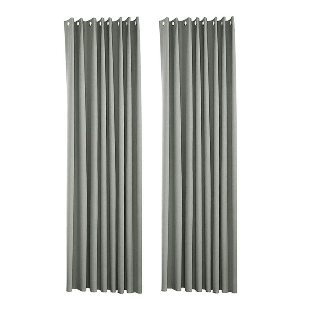 VELURA 2xOutdoor Curtains for Garden Patio of Pavilion Beach 134x210cm Grey|2 Panel Curtain| Curtains Drapes & Valances| Window Treatments & Hardware-image-5