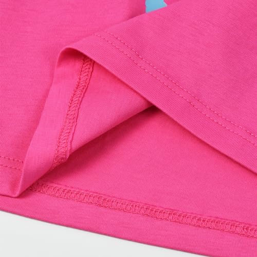 Image of HILEELANG Toddler Girl Summer Short Outfit Sets Cotton Short Sleeve Tops Tees Shorts Clothing Sets