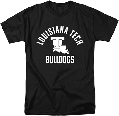 Louisiana Tech University Camiseta unisex para adultos con logotipo oficial de Bulldogs de un solo color
